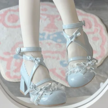 2026 Spring/Fall Mary Jane Leather Flats for Women -Bowknot Height-Increasing Single Shoes, Leg-Lengthening Cute Commuter Shoes 1