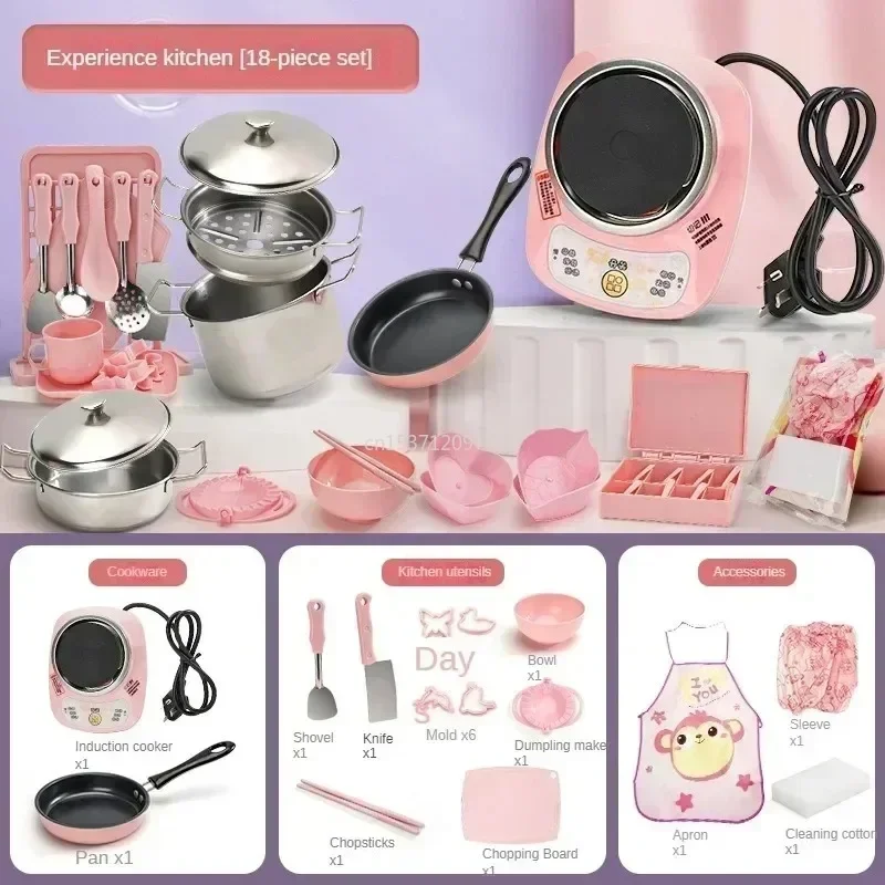 New Funny Kitchen Toys Girl  Can Cook  Mini Kitchen Items Real Cooked Family Toy Set Birthday Gift Girl Toys Kitchen Accessories 6