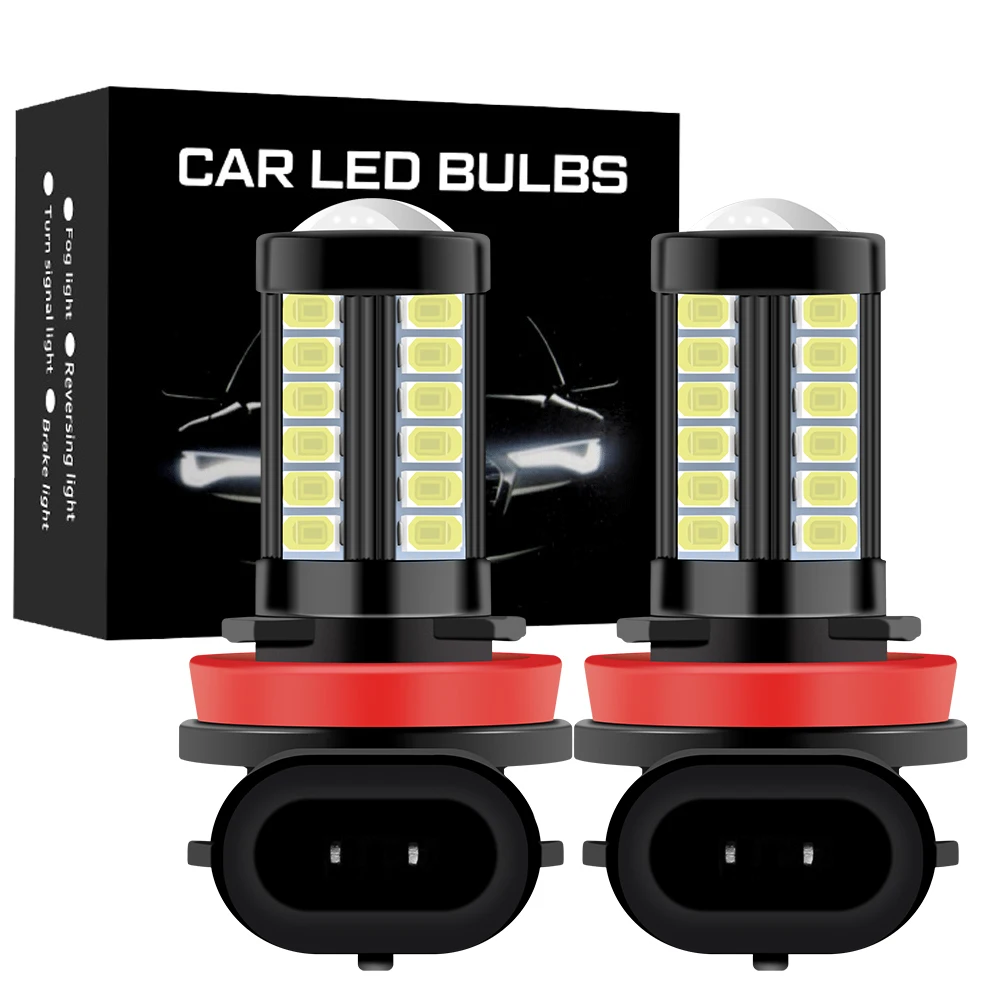 2 pièces H11 H8 9006 HB4 9005 HB3 haute qualité 5730 5630 33LED Auto lampe voiture antibrouillard ampoule DRL 6000K blanc Orange ambre 12V 24V