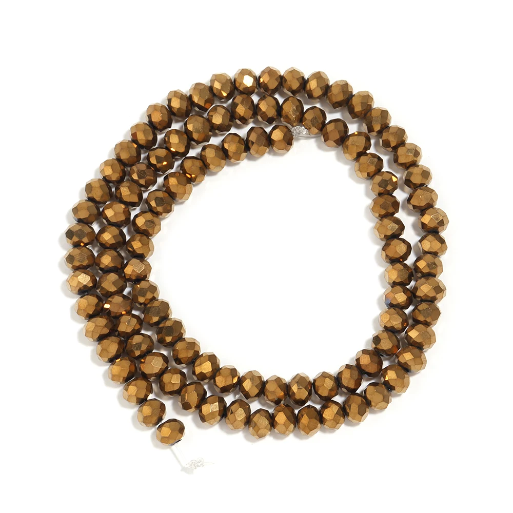 1 Strang 3 4 6 8 10 mm Rondelle facettierte Kristallperlen braunes Glas lose Perlen für DIY Schmuckherstellung Halskette Armbänder Zubehör – Detail 10
