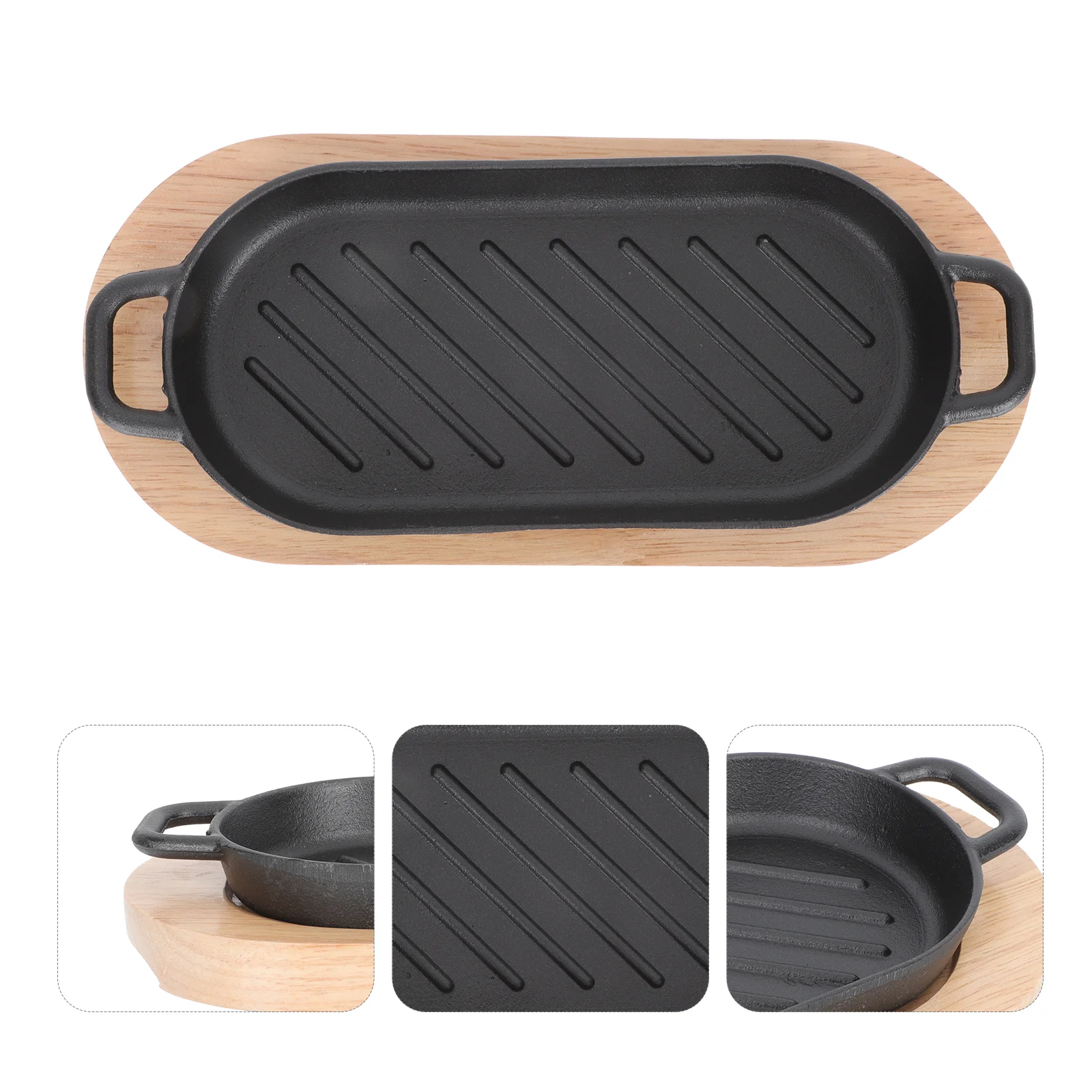 

Grilled Fish Plate Steak Non Stick Fry Pan Roasting Barbecue Tray Iron Bbq Portable Dish