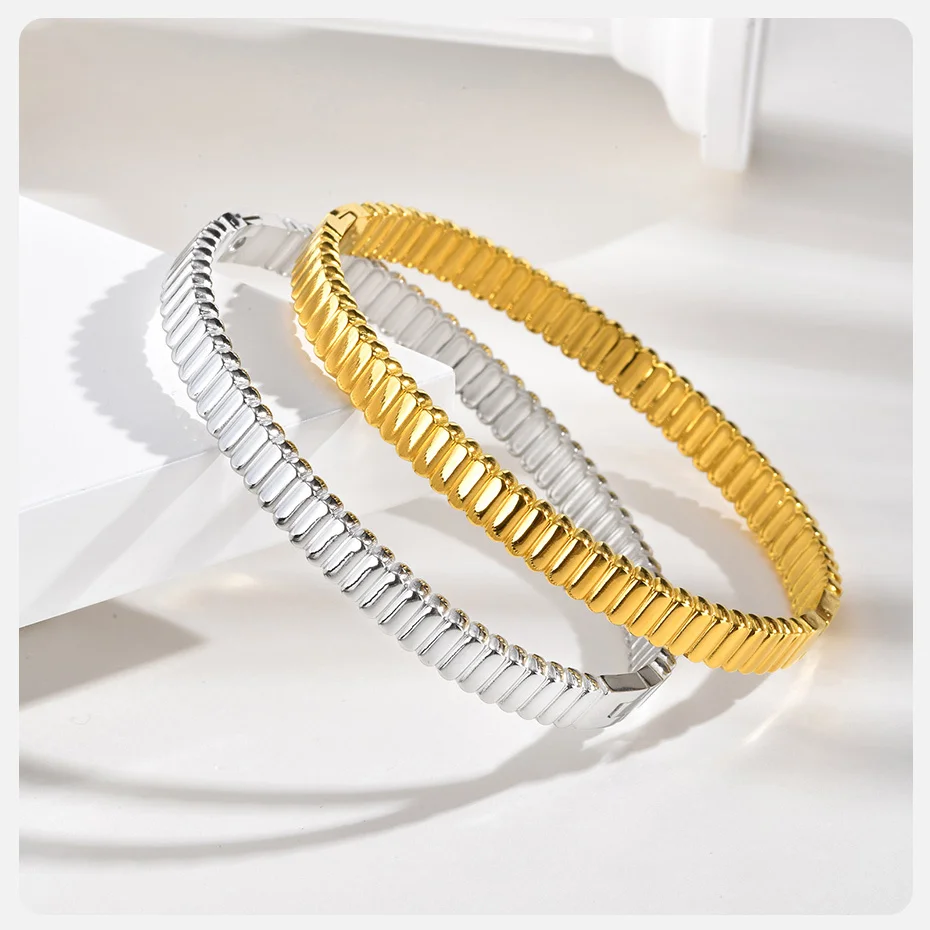 Vnox Romantische Zirkon Manschette Armband Für Frauen Geometrische Mode Dame Schmuck Edelstahl Armreifen Party Gold Farbe Nie Verblassen – Detail 11