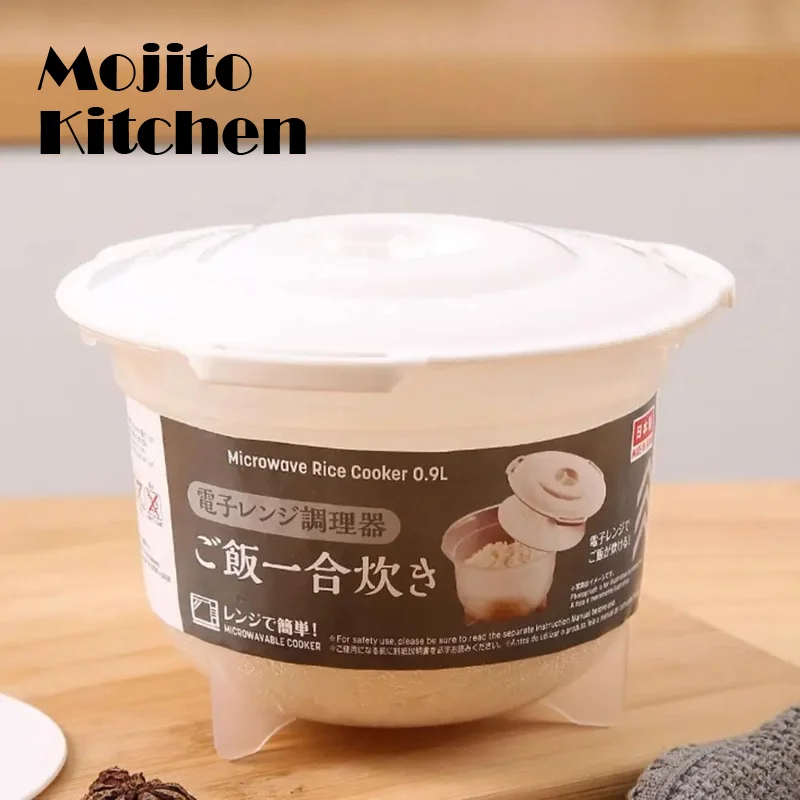 Microwave Japanese Rice 900ML Multifunctional Steamer Hot Soup Lunch Box Food Grade PP Kitchen Steamer Suitable for Any Scenario