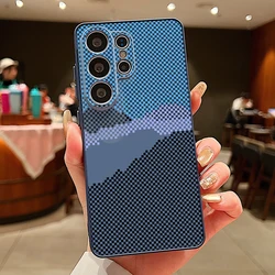Magnetic Retro Geometric Print Phone Case Cover - Galaxy S23 Ultra (B365 Blue)