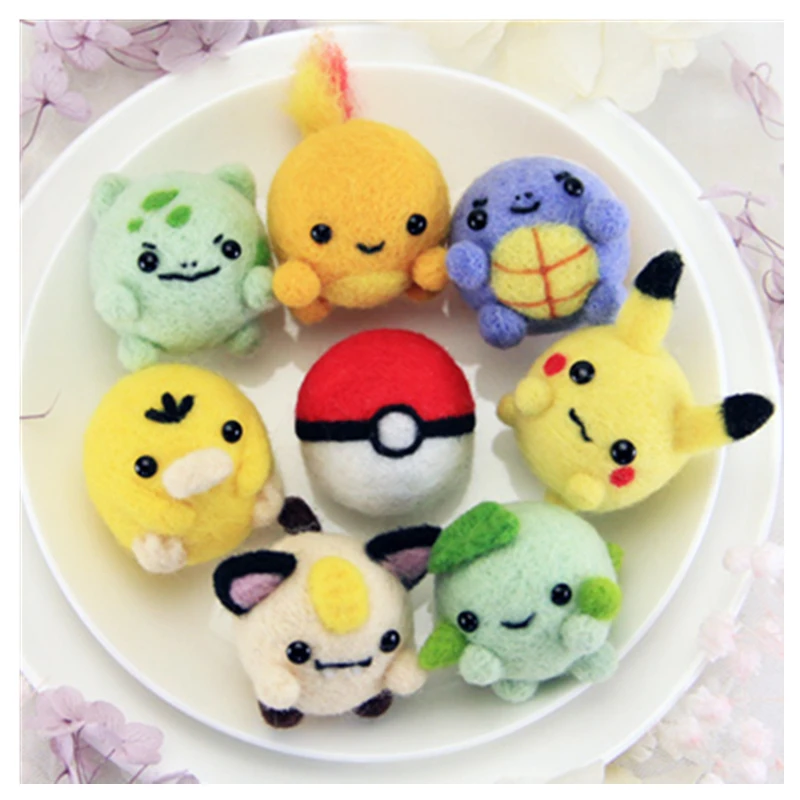 Cartoon Animal Set Wool Needlepoint Kit Keychain