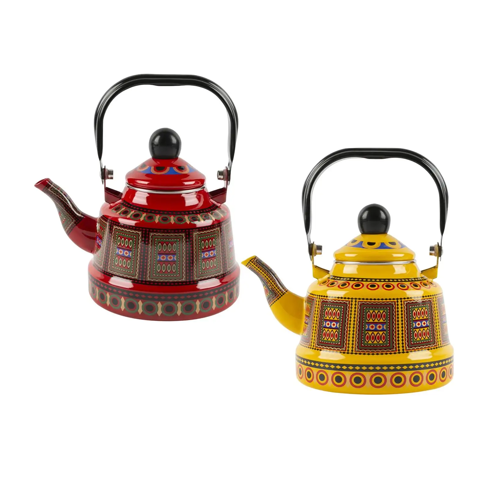 가정용 주방 호텔 레스토랑용 레트로 에나멜 티팟, 뚜껑이 달린 차 커피 포트 주전자, 요리 물 붓기, 2.5L