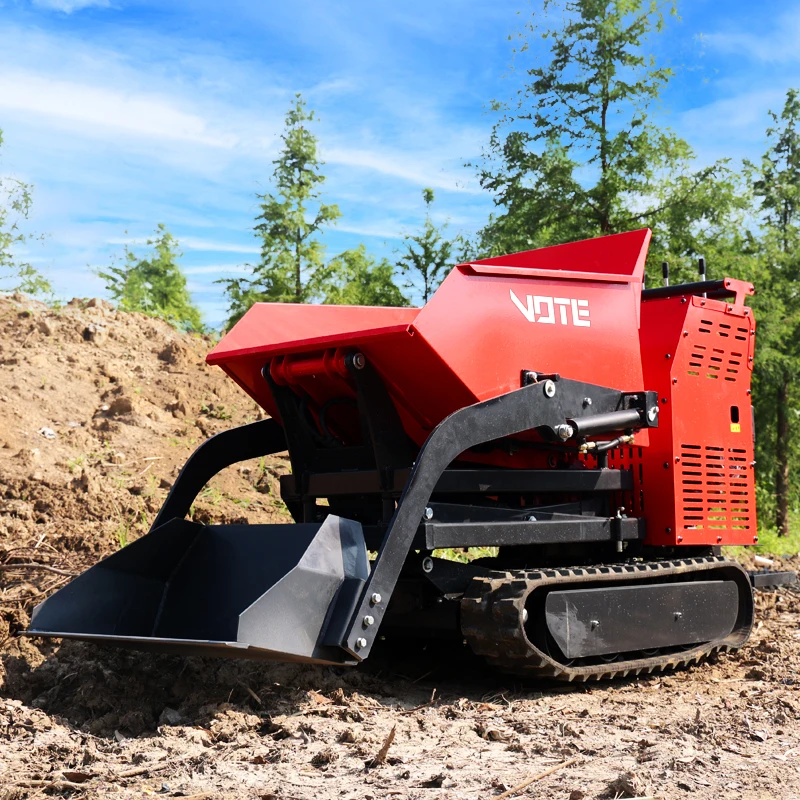 Mini Dumper Crawler Climbing Small Tracked Carrier Tractor With Loader Dumper Truck Crawler Orchard Garden Transporter