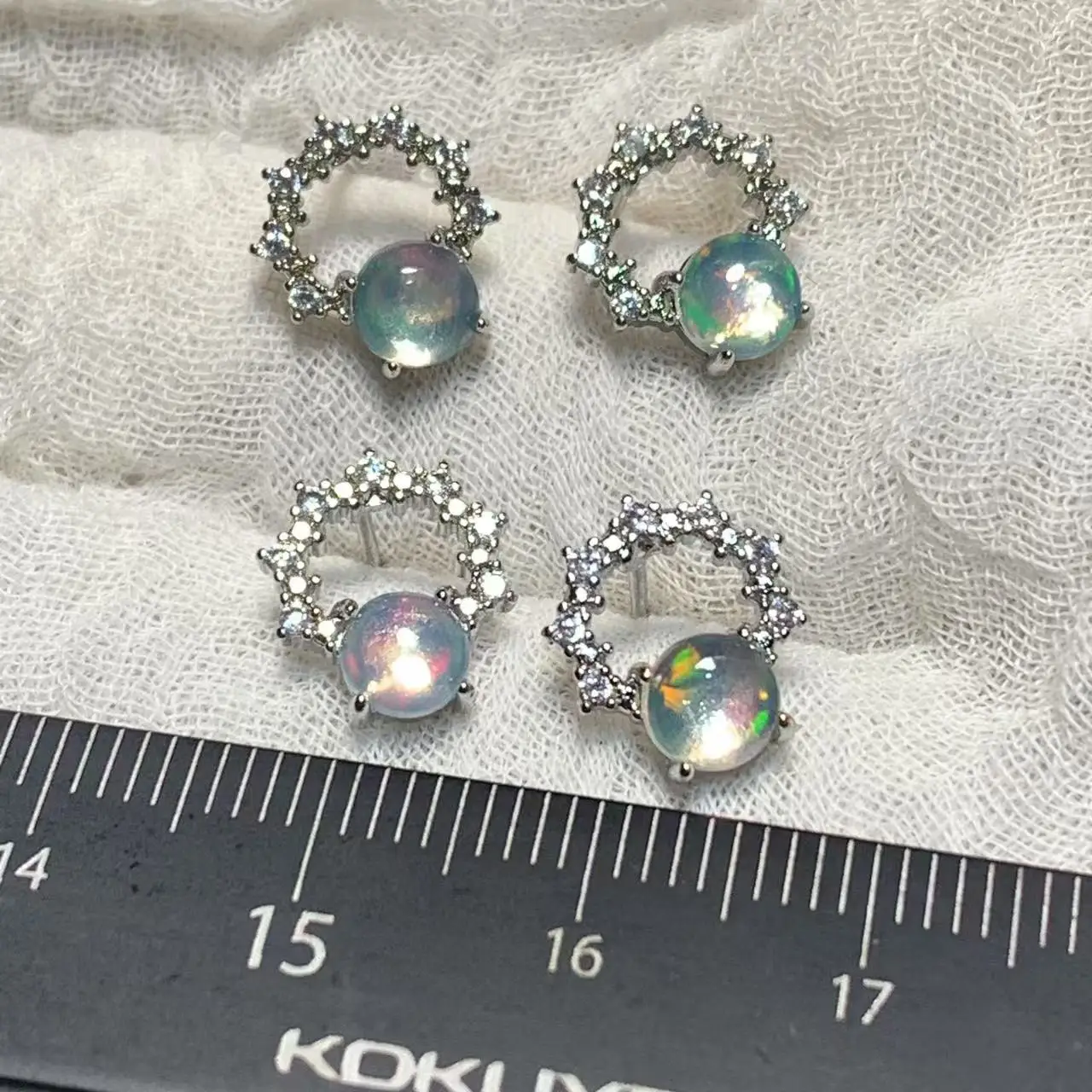 Oval 3*3MM Natural Opal Stud Earrings For Women 925 Sterling Silver Vintage Femme Gift Fine Jewelry Stone