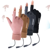 Touch Screen Electric Heated Hand Warmer Non-Slip USB Rechargeable Heated Motorcycle Gloves 2 Finger Heated Gloves for Women Men 1