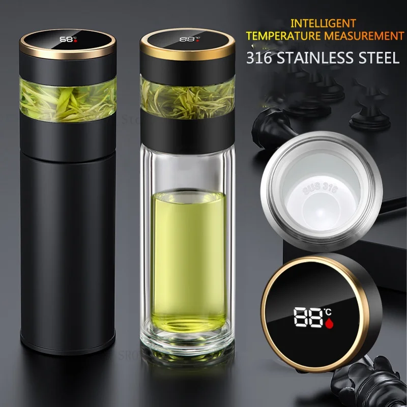 

450ml LED Temperature Display Insulated Cup Stainless Steel Tumbler Thermos Bottle Travel Coffee MugTea Infuser Vacuum Flask