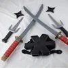 56cm Halloween Samurai Ninja Plastic Retro Long Knife Daggers 7 Pieces in A Set Deadpool Cos Double Sword Costume Props Toys 4