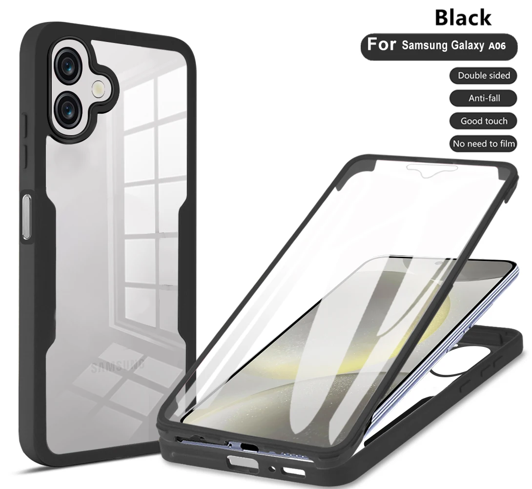 Shockproof Clear Case with 360° Camera Lens and Screen Protection