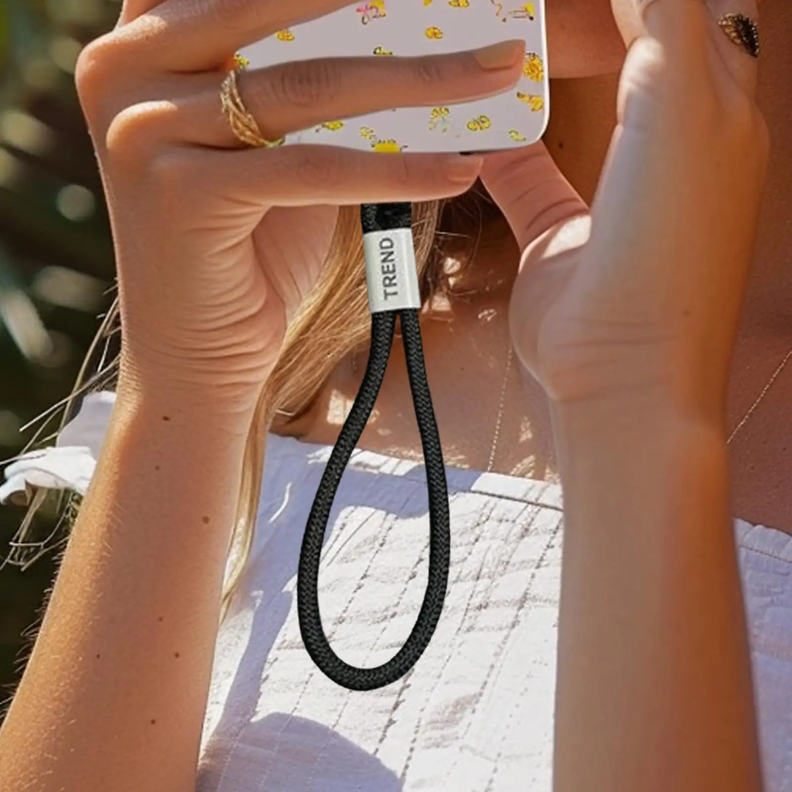 Universal Adjustable Mobile Phone Lanyard Short Wrist Strap with Self-locking Anti-drop Design Durable Polyester Phone Strap