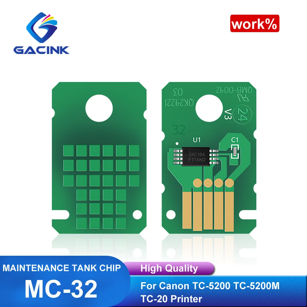 

MC32 MC-32 Maintenance Tank Chip For Canon imagePROGRAF TC 5200 5200M 20 TC-5200 TC-5200M TC-20 Printer Waste Ink Tank