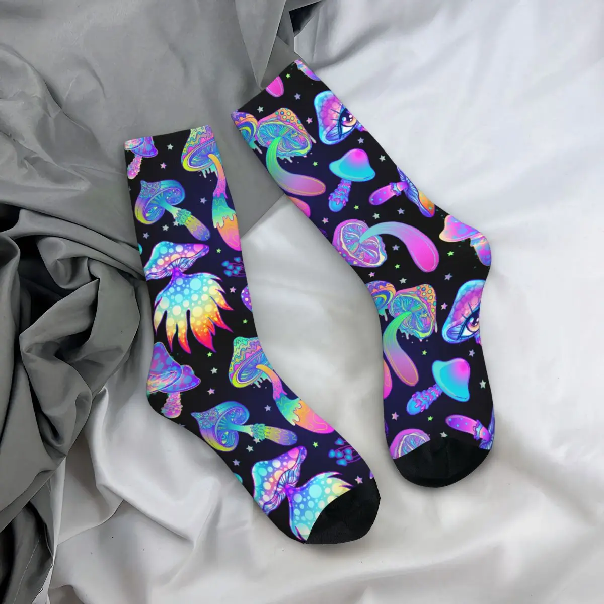 

Autumn Winter Fashion Men's Women's Magic Mushrooms Psychedelic Socks Breathable Skateboard Socks