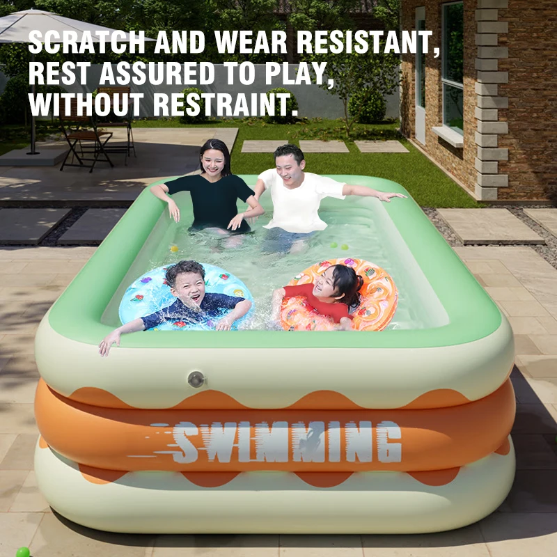 Large Family Inflatable Swimming Pool Baby Framed Pools Outdoor Folding Paddling Piscina Kids Summer Water Gun Basketball Rack inflatable swimming pool