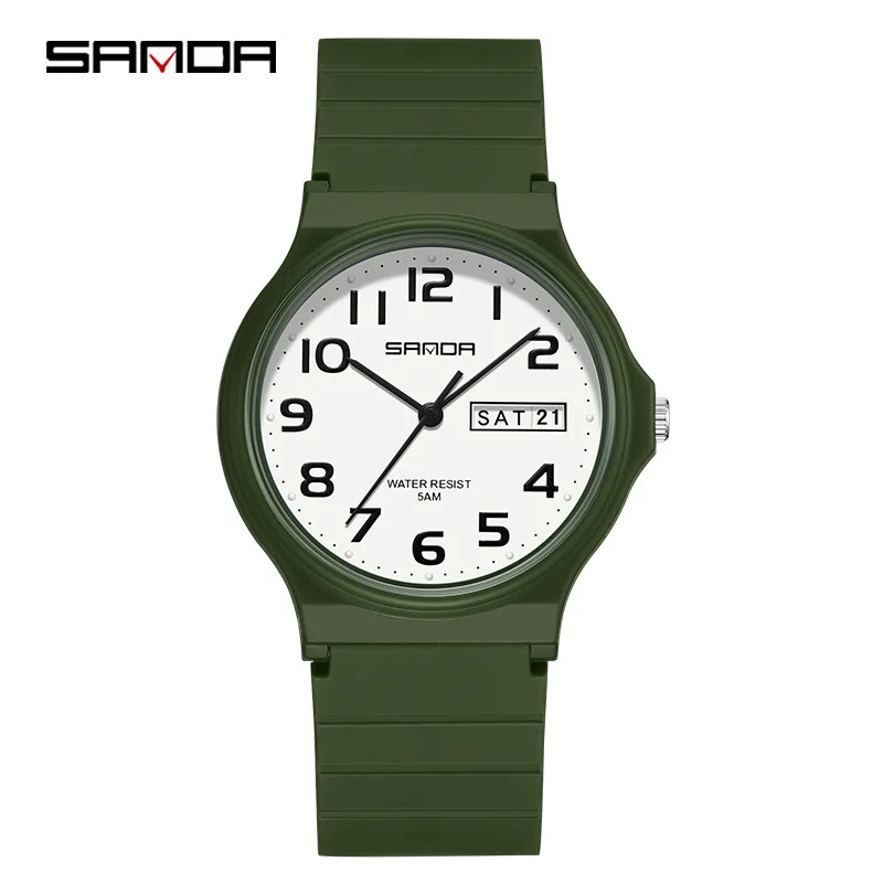 SANDA 9072 Mini Simple Students Wrist Watches Soft TPU Light Fashion Water Resistant Quartz women Outdoor Sports Analog Watch 5