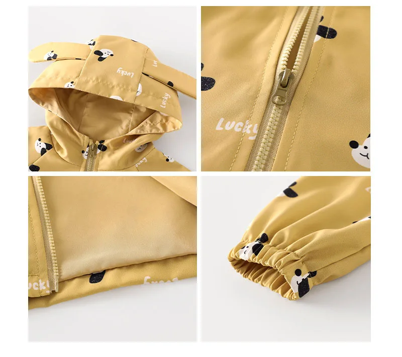 Autumn Kids Cartoon Coat Hooded Soft Jacket