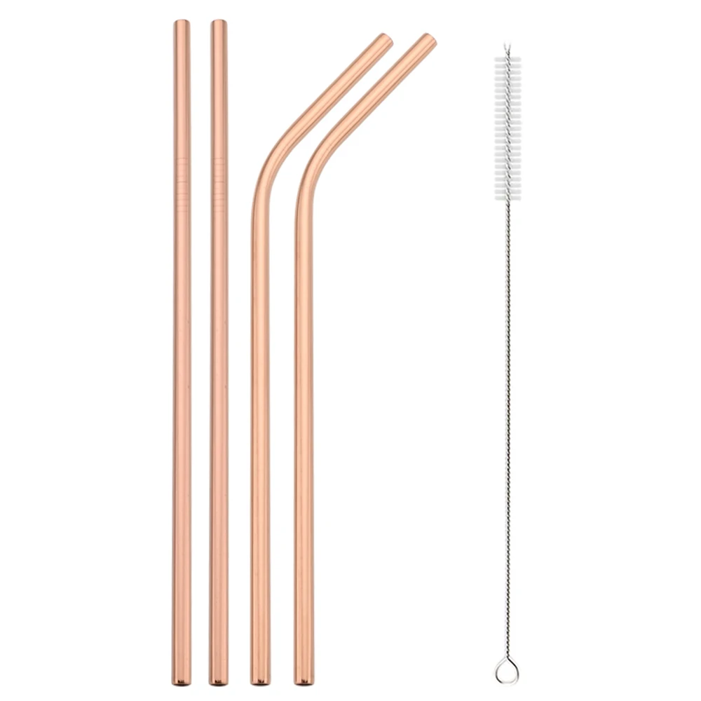 New 304 Stainless Steel Metal Drinking Straw Spoon Juice Straw Shaped O6O5 