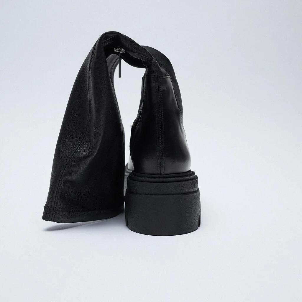 TSTCTB New Women Knee High Boots Real Leather Thick Bottom Women'S Winter Shoes Fashion Cool Long Boots Women Footwear 35-40