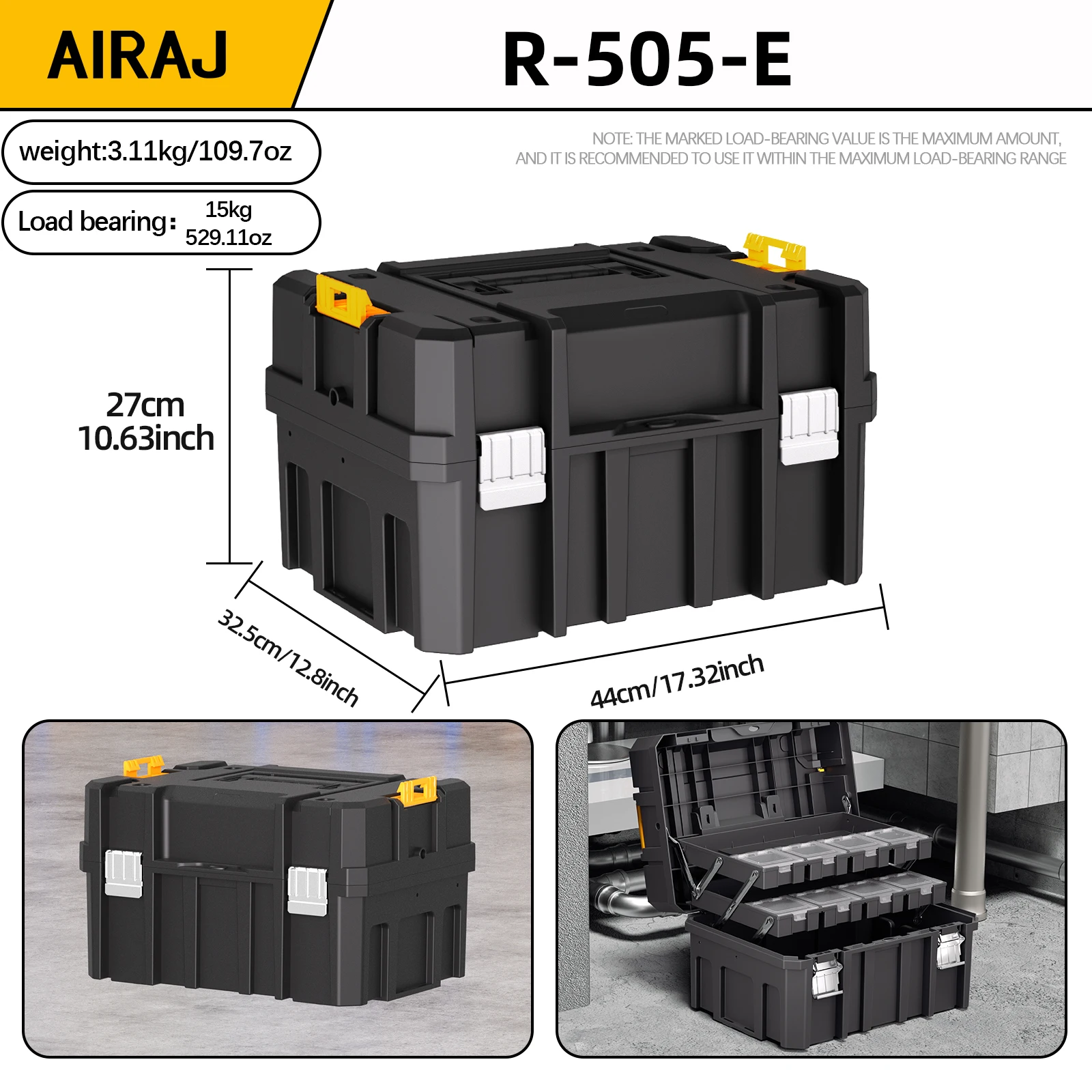 アンパラレルド　アイオン　2個セット AIRAJ Large 3-layer Folding Tool Box Stackable Multifunctional
