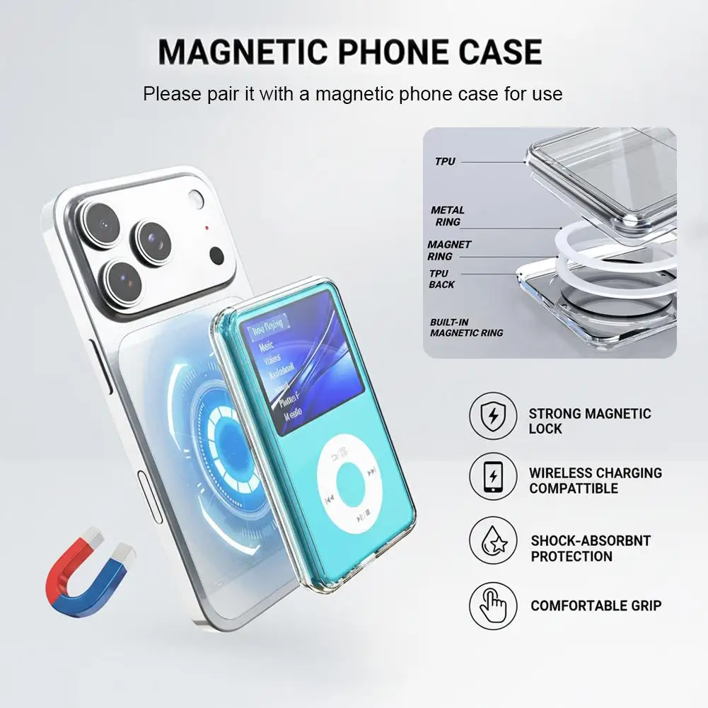 INNIOASIS Y1 자기 TPU 보호 케이스 휴대용 MP3 플레이어 보호 커버 오디오 액세서리