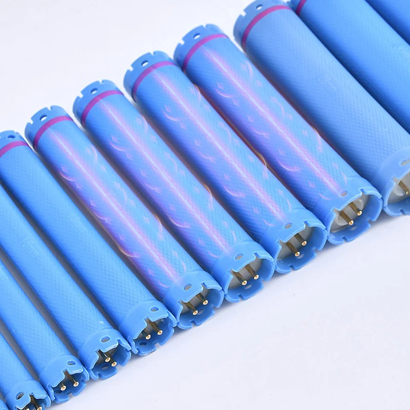 10pcs 24V Digital Hair Perm Rods & 100pcs Rubberbands Set Universal 2 Plugs Electirc Heated Curl Bars Rollers Curlers 11cm 1906
