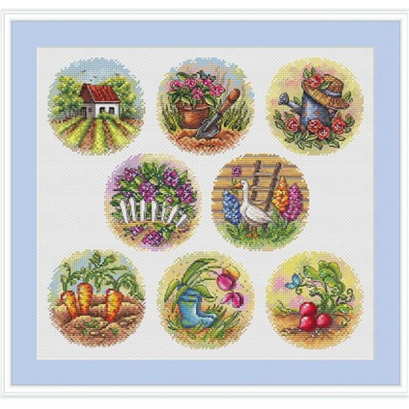 1857, Kreuzstich-Set, chinesisches Kreuzstich-Set, Stickerei, Handarbeit, Bastelpakete, Baumwollstoff, Zahnseide, neue Designs, Stickerei