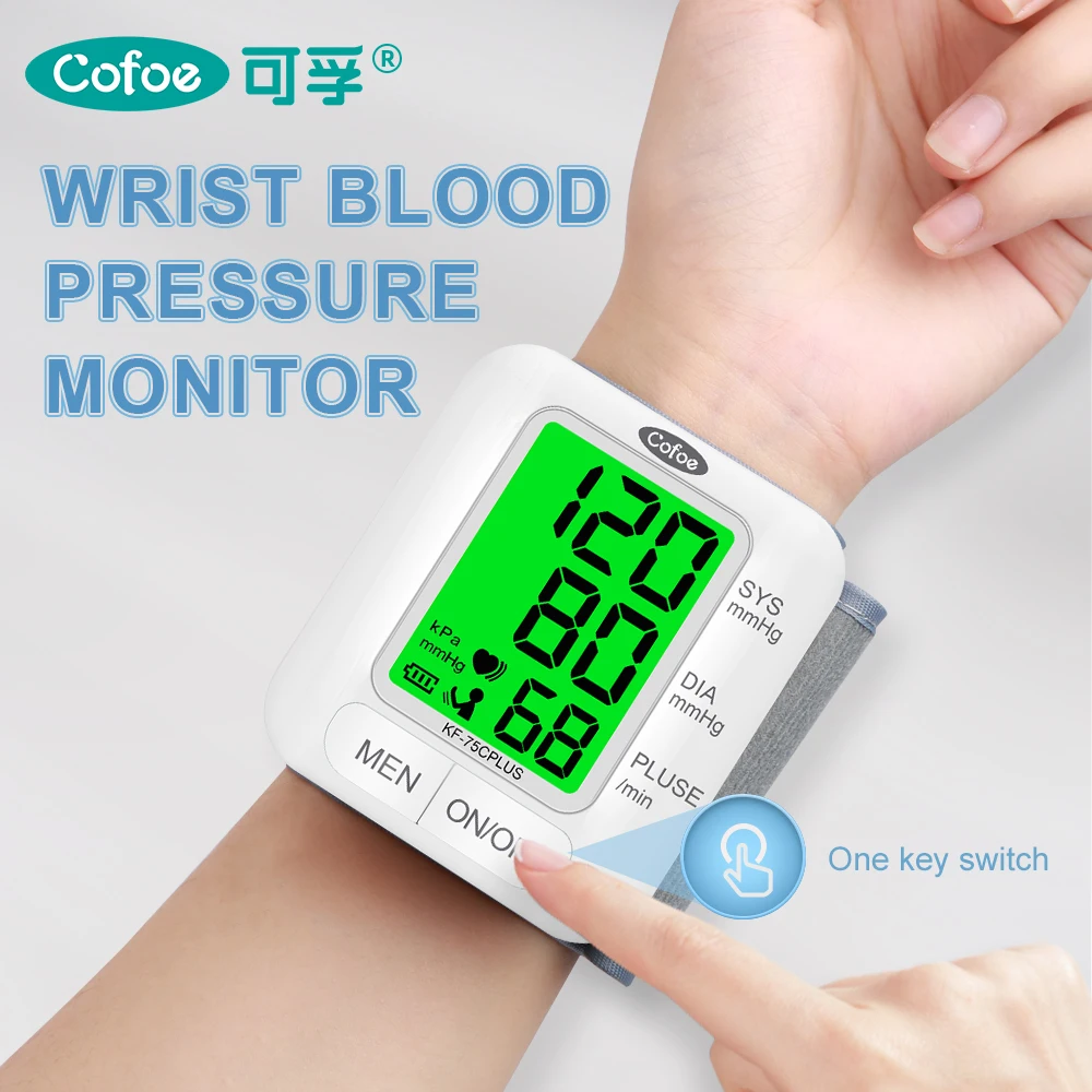 Cofoe Digital Wrist Blood Pressure Monitor Original Rechargeable Pulse  Gauge BP Check Monitoring Complete Set Automatic High Blood Pressure Machine  Sphygmomanometer