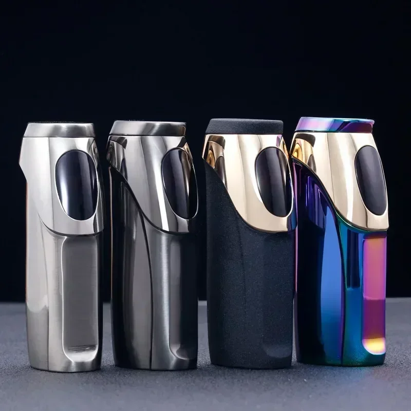 JOBON-luxury Rechargeable Gas Hybrid Lighter, Personalized Creative Three Straight Blue Flame, Touch Cigar Lighter 4