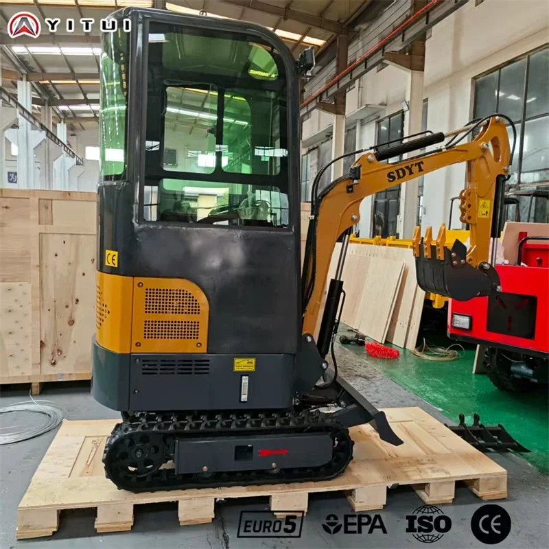 Mini-pelle de 1,2 tonne, piste personnalisée pour ferme de vergers, haute qualité, CE EPA Euro 5, conforme à la livraison rapide