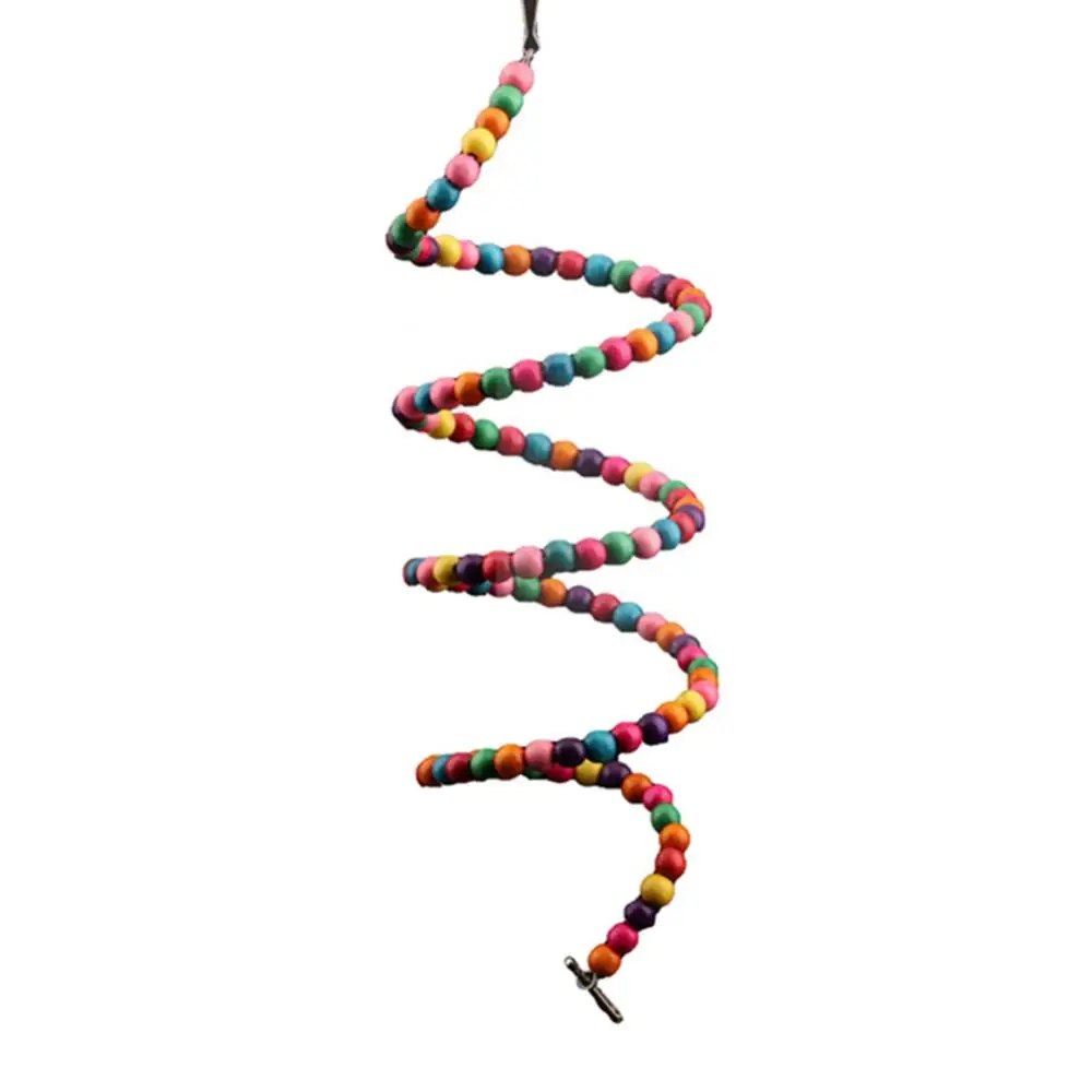 7Pcs Bird Toys Set Rattan Ball Ladder Spiral Rope Parrot Play Toy Pet Bird Cage Hanging Decor with Ladder Pet Supplies