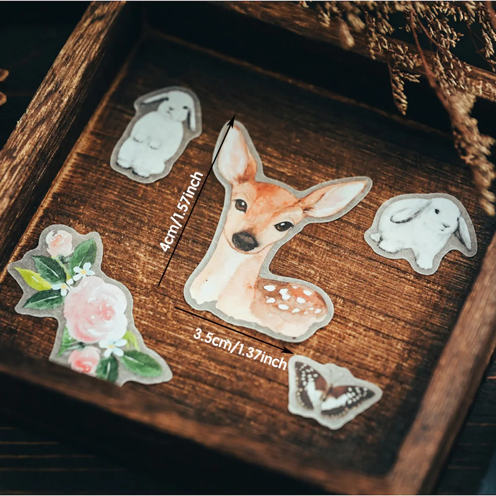 30pcs Spring Easter Vellum Paper Stickers for DIY Scrapbooking Album Junk Journal Paper Craft Decorations