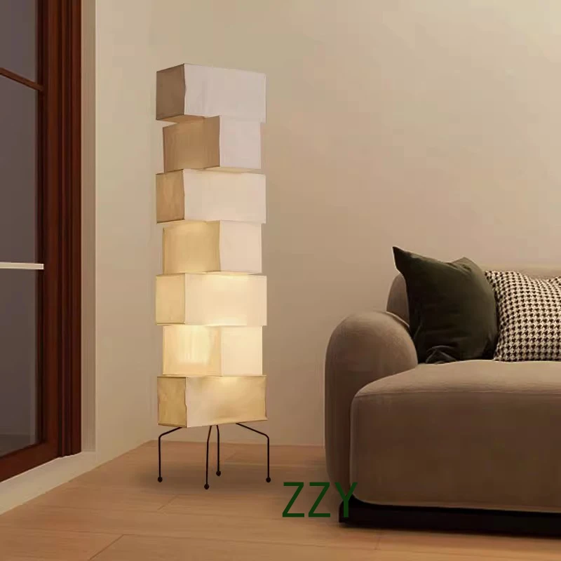 아카리 라이스 페이퍼 플로어 램프, 야마구치 와비 사비 노구치 용 스탠딩 조명, 거실 소파, 사무실 장식