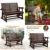2025New-Durable Wooden Patio Glider Chair with Built-in Cup Holders, Outdoor Bench Glider Loveseat featuring a Smooth Rocking Mo 2