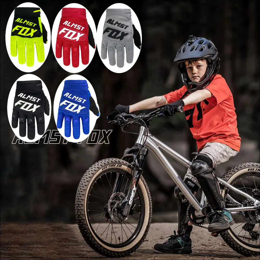 Almst Fox Mountain Bike Gloves for Children Ages 612 Full Finger