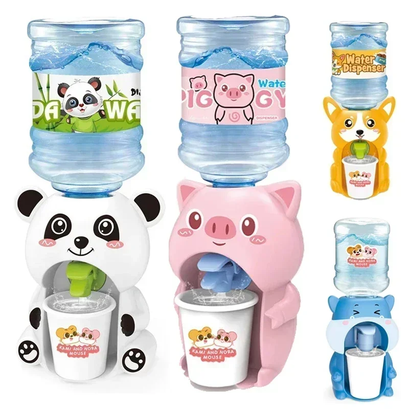 Mini Water Dispenser Cute Baby Toy Drinking Water Cooler Lifelike Children Cartoon Simulation Device Kid Home Decor Ornament