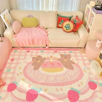 Cute Pink Decorate Living Room Carpet Large Area Home Cartoon Printed Coffee Tables Plush Mat Bedroom Fluffy Rug Ковер Tapis 러그 1