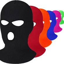 3 Holes Full Face Mask Skullies Winter Ski Sports Balaclava Masks Head Cover Knitted Ski Beanies Men Women Hat Cap Headwear