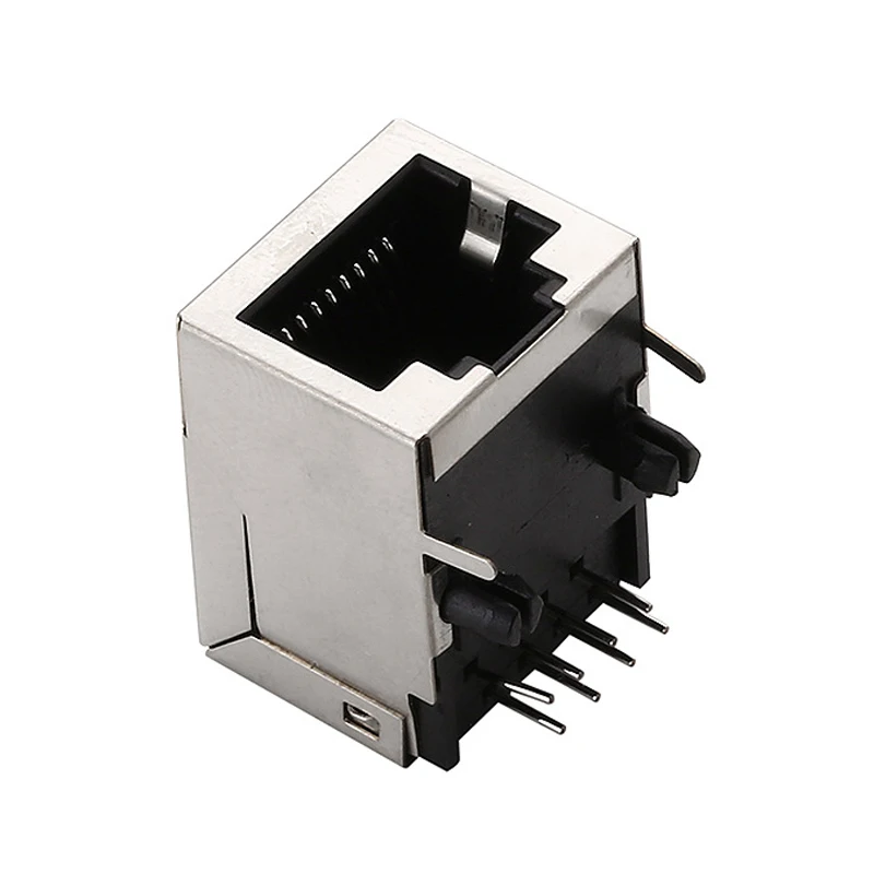 5pcs 네트워크 인터페이스 소켓 RJ45 소켓 90도 수평 전면 위치 지정 열 길이 약 21.0mm