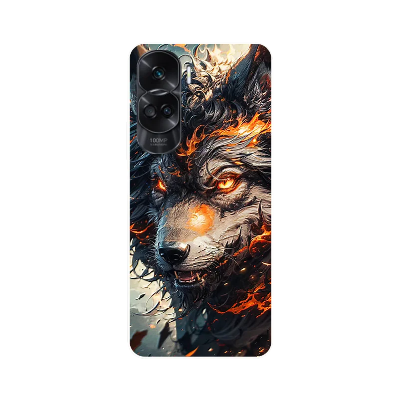 Wolf Painted Shockproof Soft Silicone Phone Case