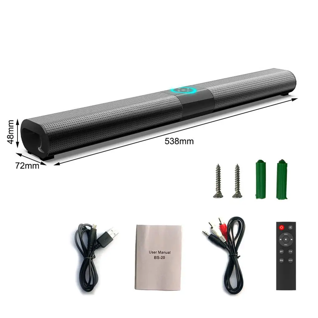 

Metal Soundbar Bluetooth-compatible Silicone Button Computer Speaker