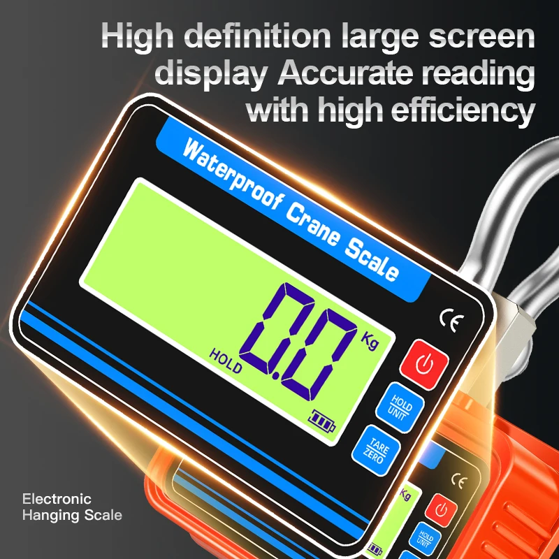 3000KG Waterproof Crane Scales Remote Control Heavy Duty Alloy Steel Hook Weighing Tools 3T LCD Display Electronic Hanging Scale digital scale weighing tools hanging scale