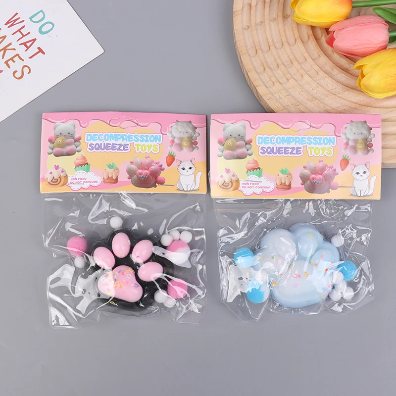 Cartoon Cute Soft Sticky Cat Paw Series Slow Rebound Squeeze Toys Creative Kids Pinch Stress Relief Vent Toys Birthday Gifts 3