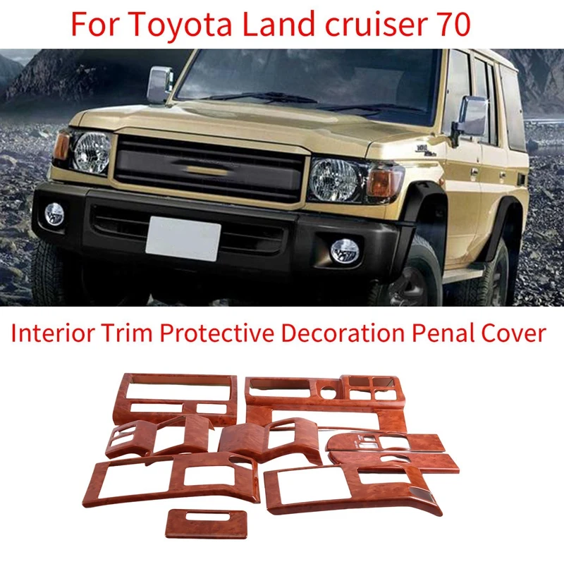 

9Pcs Car Interior Trim Protective Decoration Panal Cover Parts Component For Toyota Land Cruiser 70 LC76/75 LC79/78