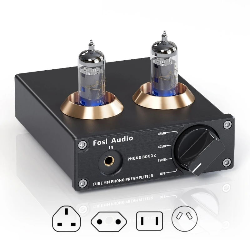 Phono Preamp for Turntable Phonograph Preamplifier Double Vacuum Tube D46B