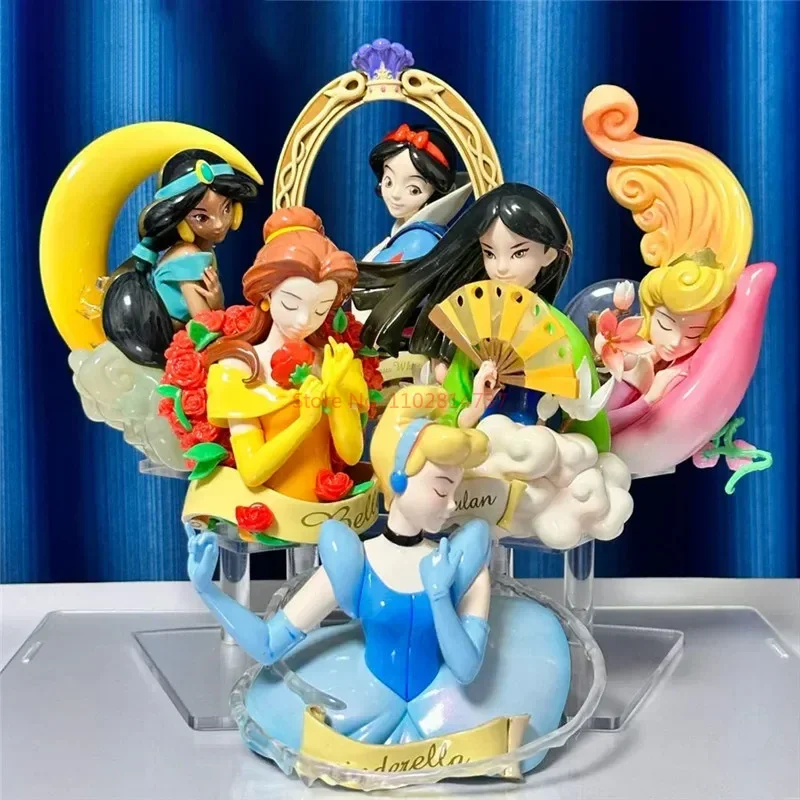 

Disney Princess Art Gallery Series Snow White Mulan Cinderella Action Figures Decoration Ornament Cute Model Doll Toys For Gifts