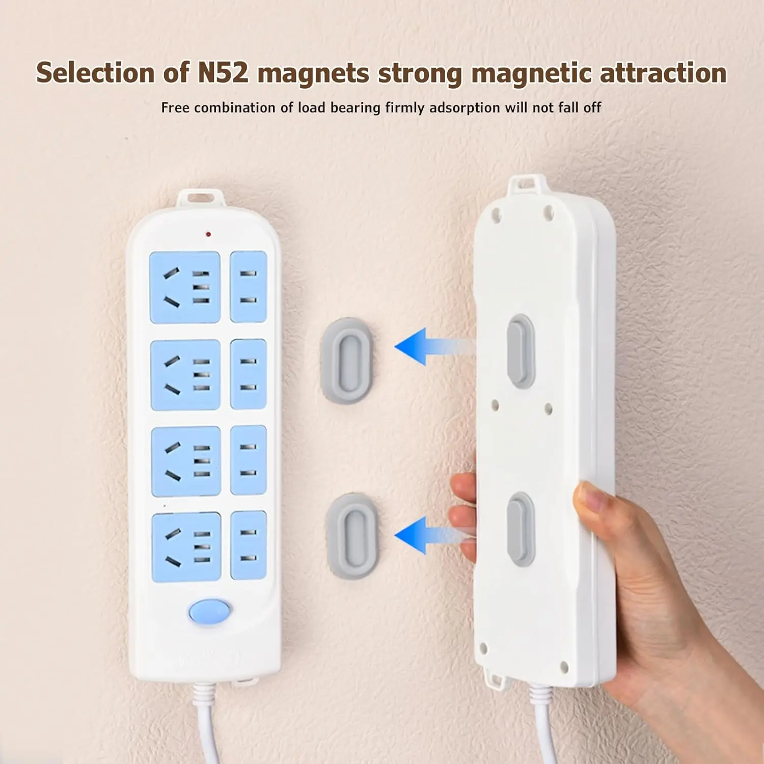 6-Pack Remote Control Holders - Self-Adhesive Wall Mount Organizers With Charging Port, White - View #10