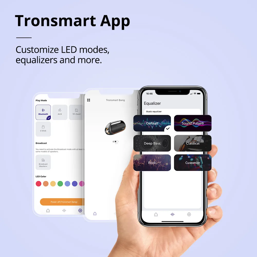 Tronsmart bang! Bluetooth reproduktor 60W přenosné večírek outdoorové s app ovládání, těžký bas, IPX6 vodotěsný, pro večírek, outdoorové