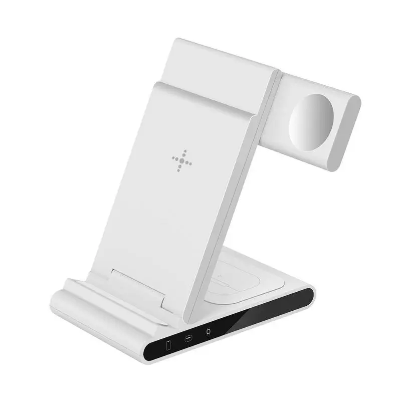 

Fast Wireless Charger Stand For Phone 14 13 12 11 X Watch Air Pod Vertical Foldable 3 In 1 Wireless Charging Dock Station